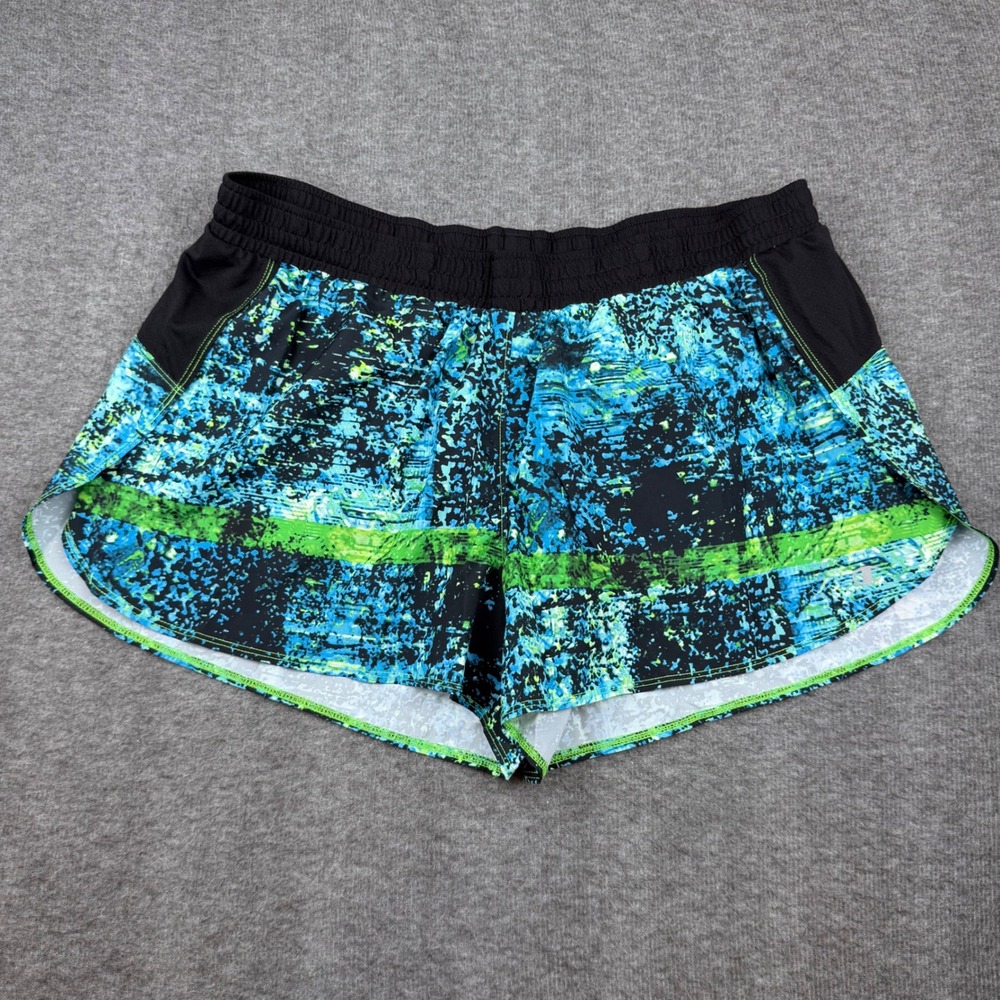 Champion Performance Shorts Women XL Blue Green‎ Abstract Print Athletic Running